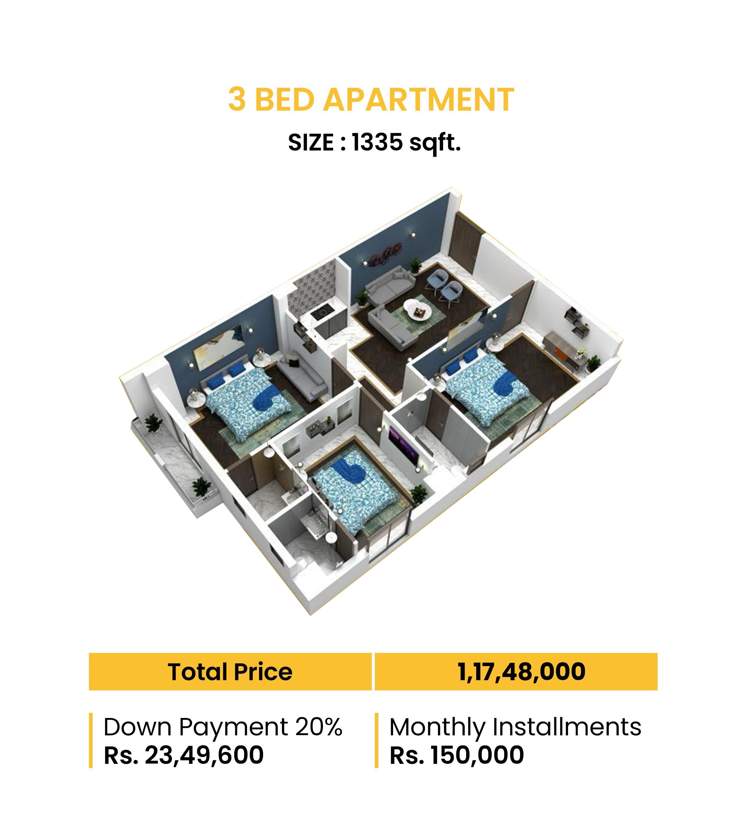 Tower B 3 Bedroom Apartment